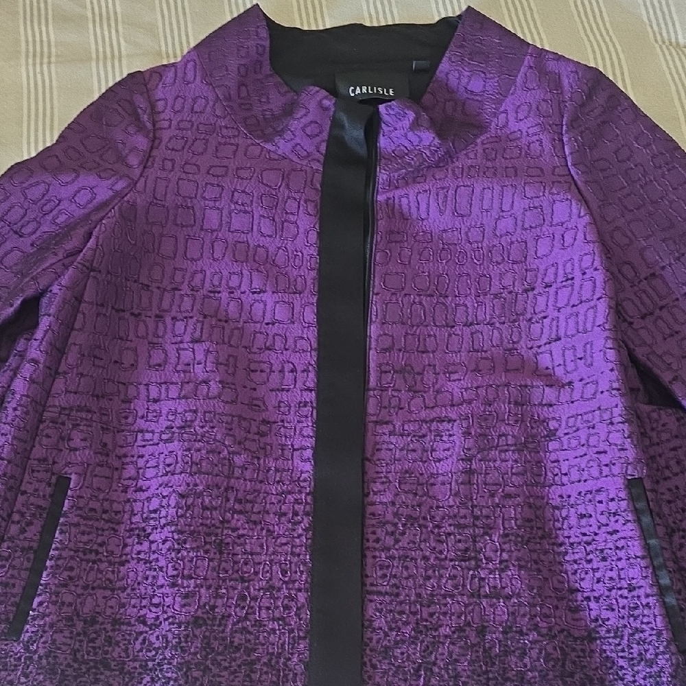 Carlisle Textured Purple Women's A Line Coat, Sz 6 NWOT
